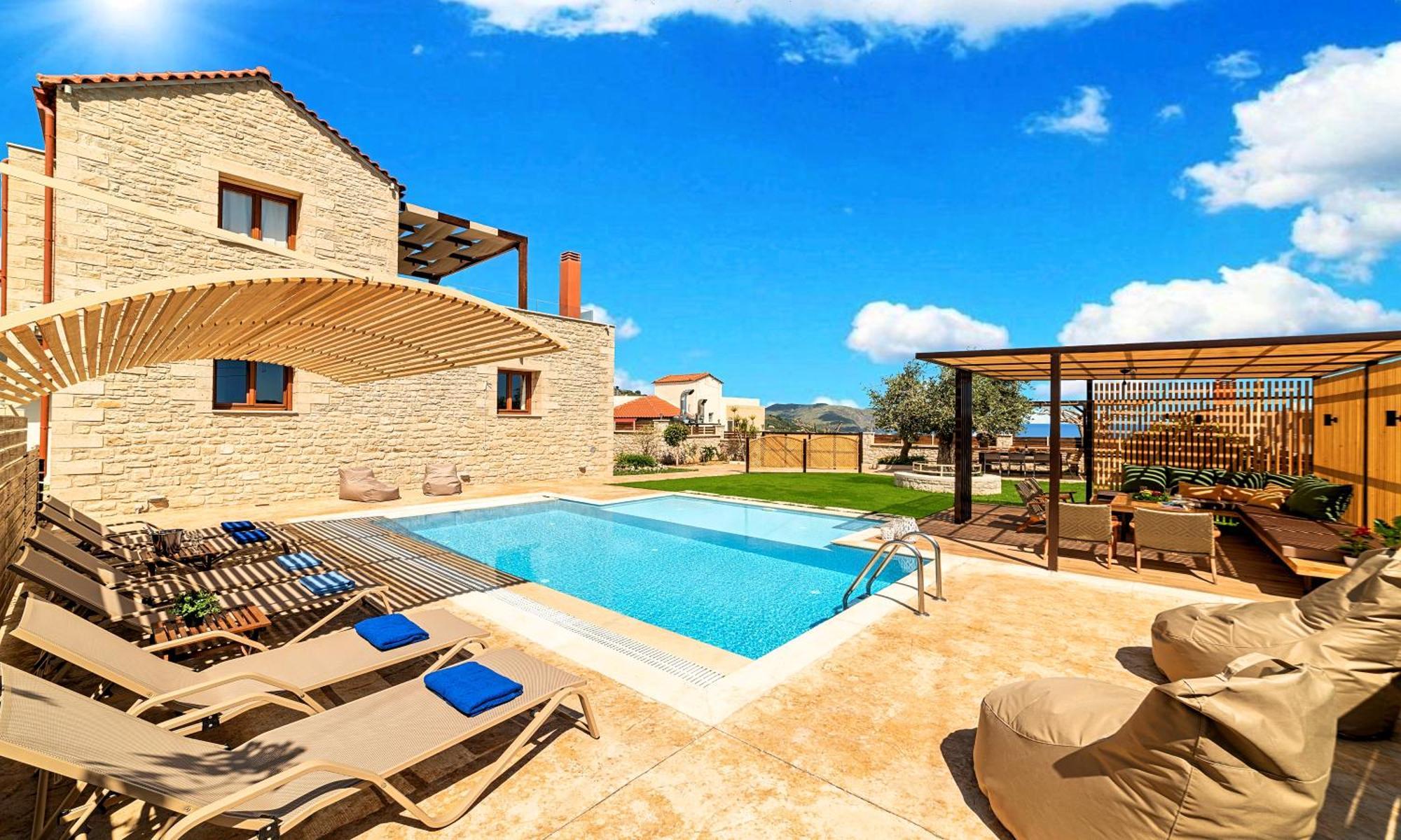 Cretan Sunrise Villa Heated Pool Dhimitroulianá Exterior photo